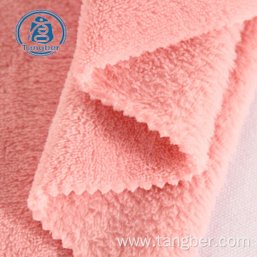 Brushed Knit 100% Polyester Coral Fleece Fabric